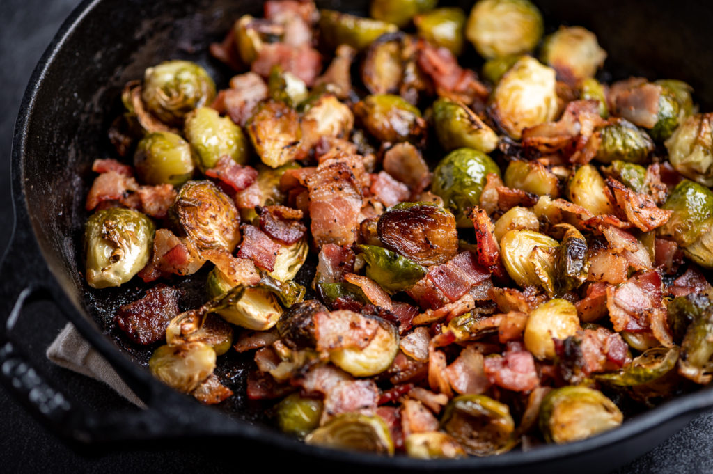 Roasted Brussels Sprouts With Bacon The Genetic Chef