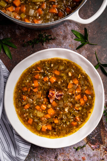FRENCH LENTIL SOUP WITH BACON - The Genetic Chef