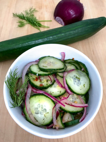 SWEET AND TANGY CUCUMBER SALAD - The Genetic Chef