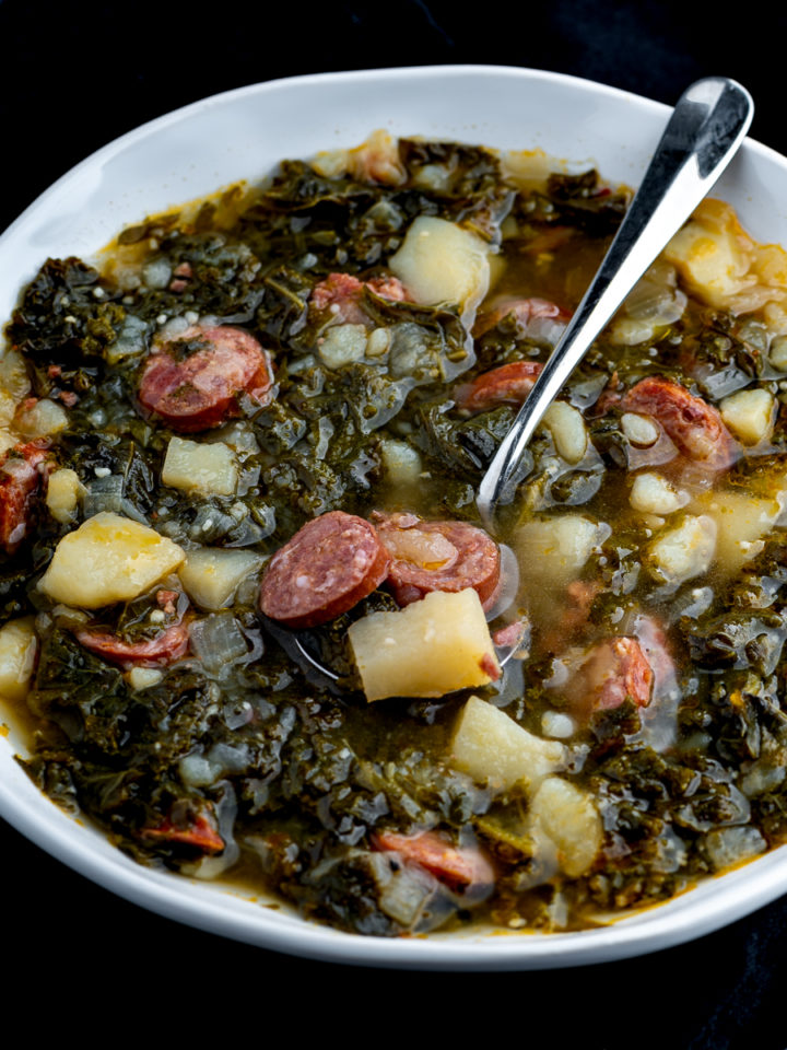 Portuguese Linguica Kale Soup (Caldo Verde) - The Genetic Chef